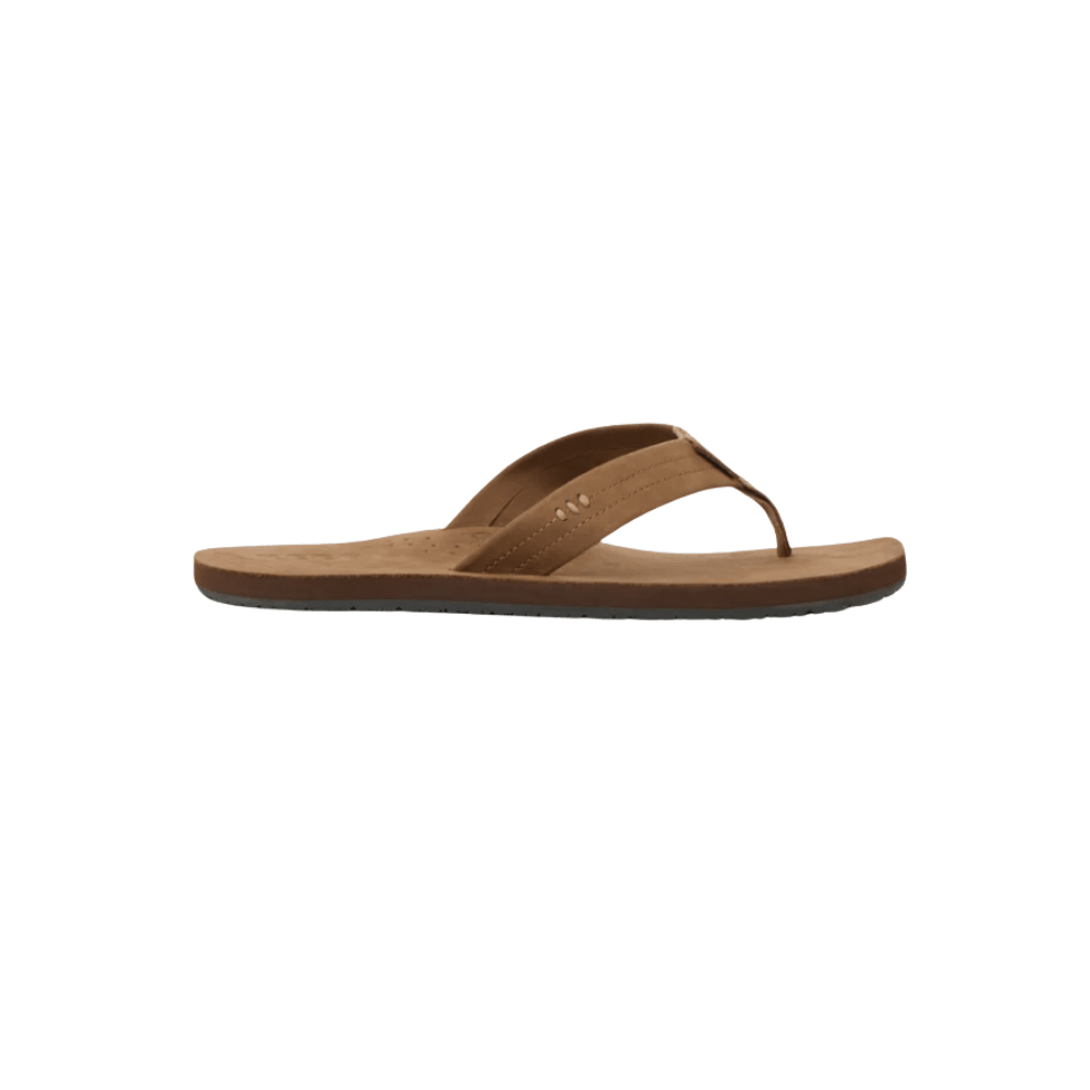REEF Men’s Draftsmen Full Grain Leather Flip-Flops – Classic Brown 1