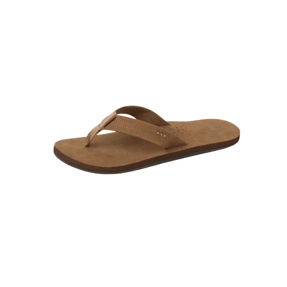 REEF Men’s Draftsmen Full Grain Leather Flip-Flops – Classic Brown 5