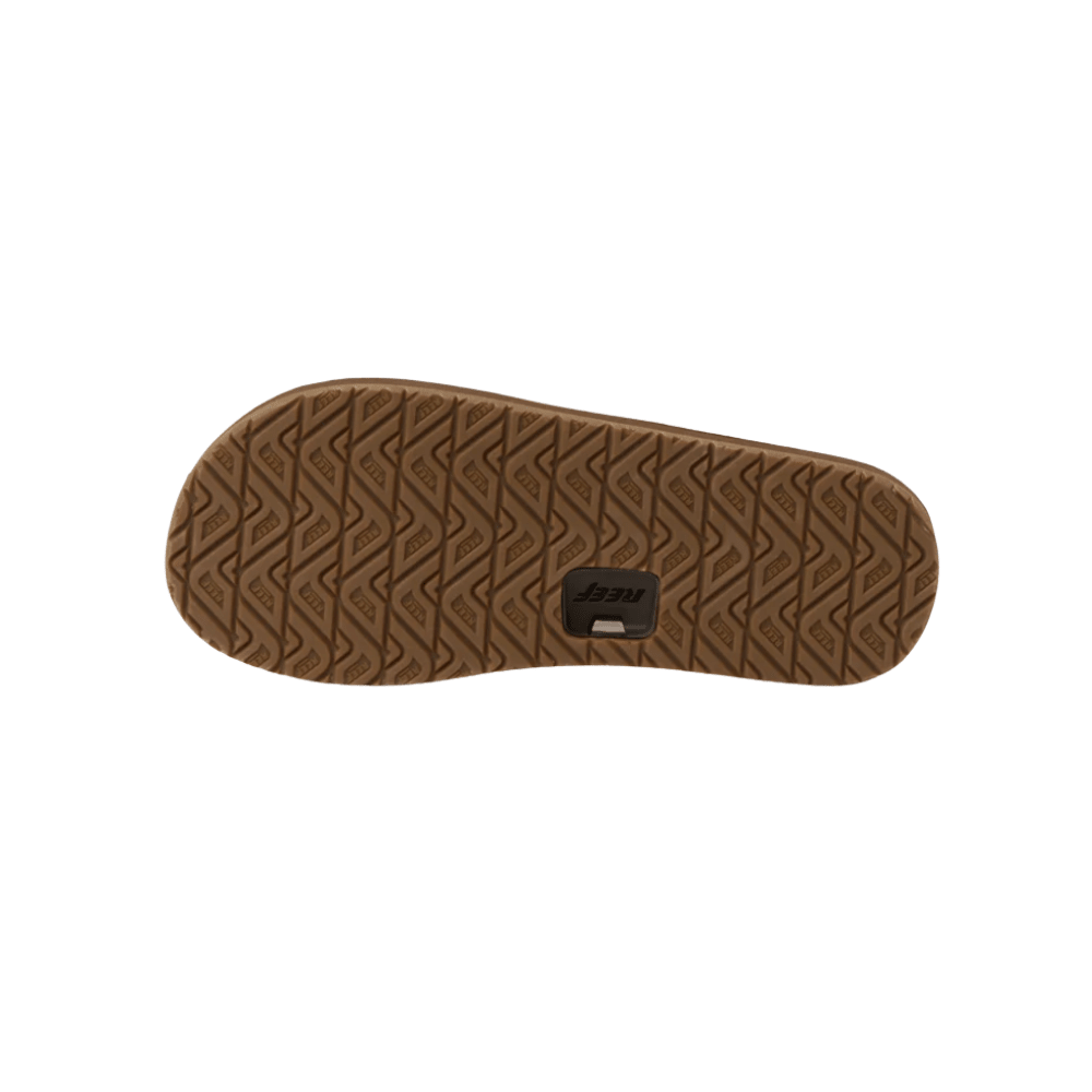 REEF Men’s Draftsmen Leather Flip-Flops – Bronze Brown 8