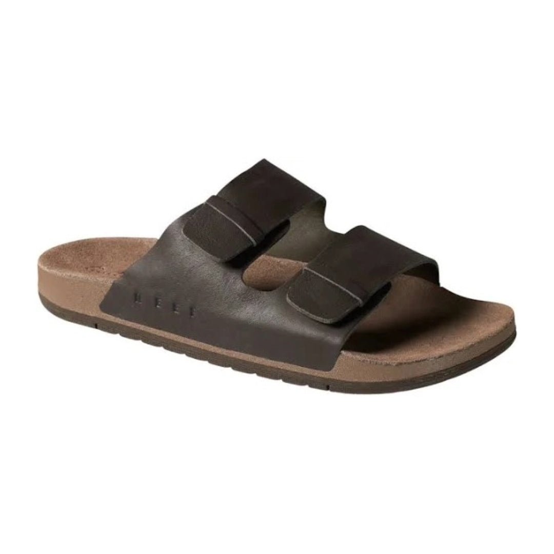 Reef Men's Ojai Two Bar Cushioned Footbed Brown Leather Sandal CJ5525 1