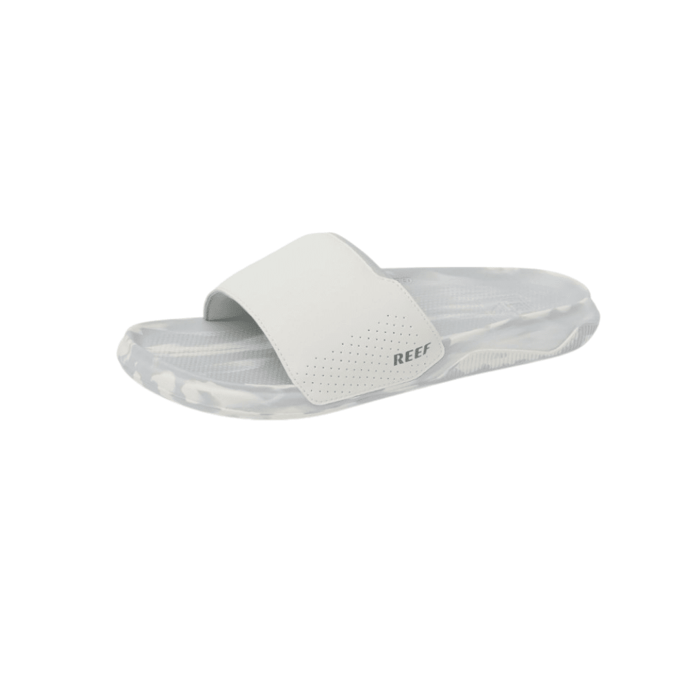 Reef Men's Tailslide Cushion Slide Sandals - White Grey Marble (CJ8559) 5