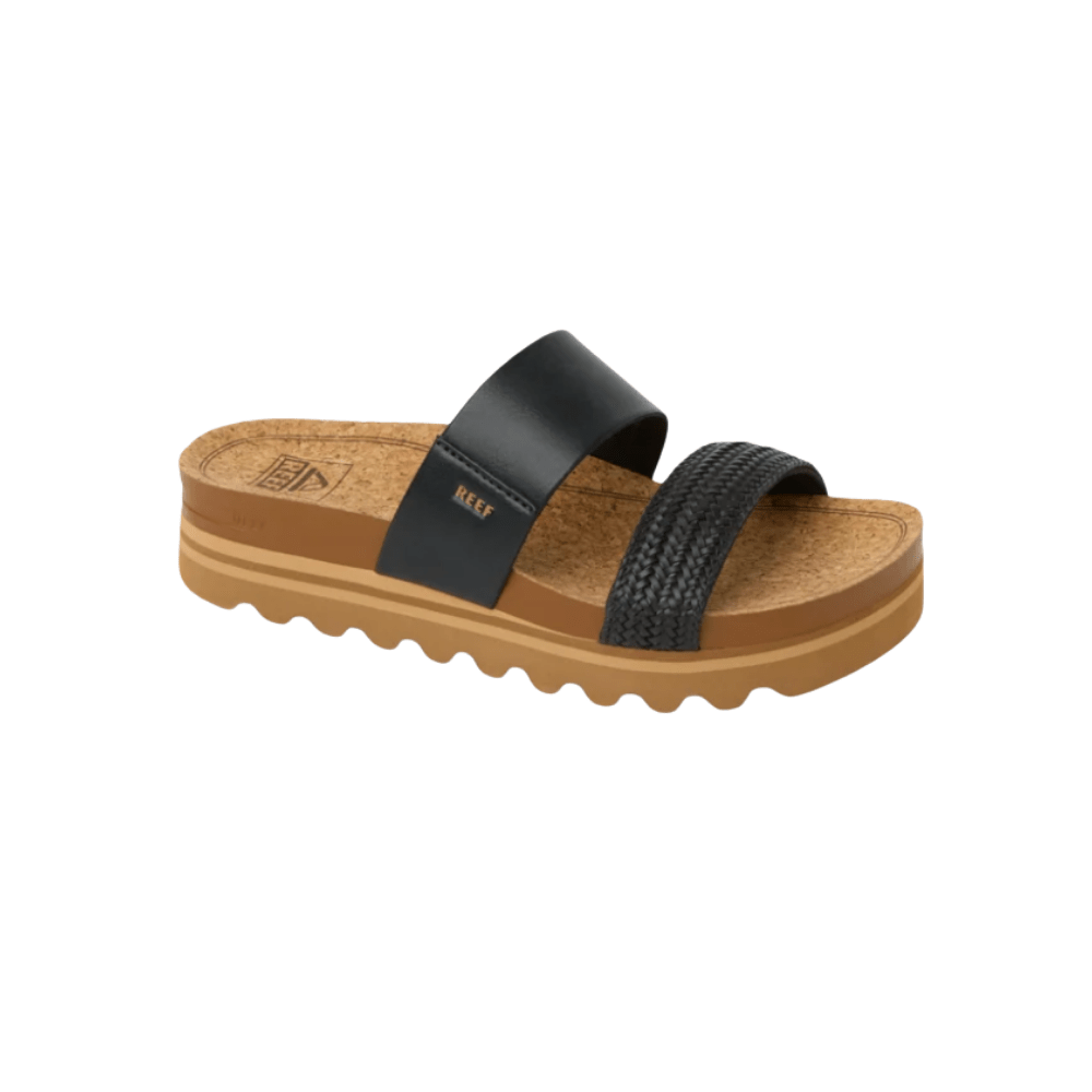 Reef Women's Cushion Vista Hi Sandal – Black Braid 2