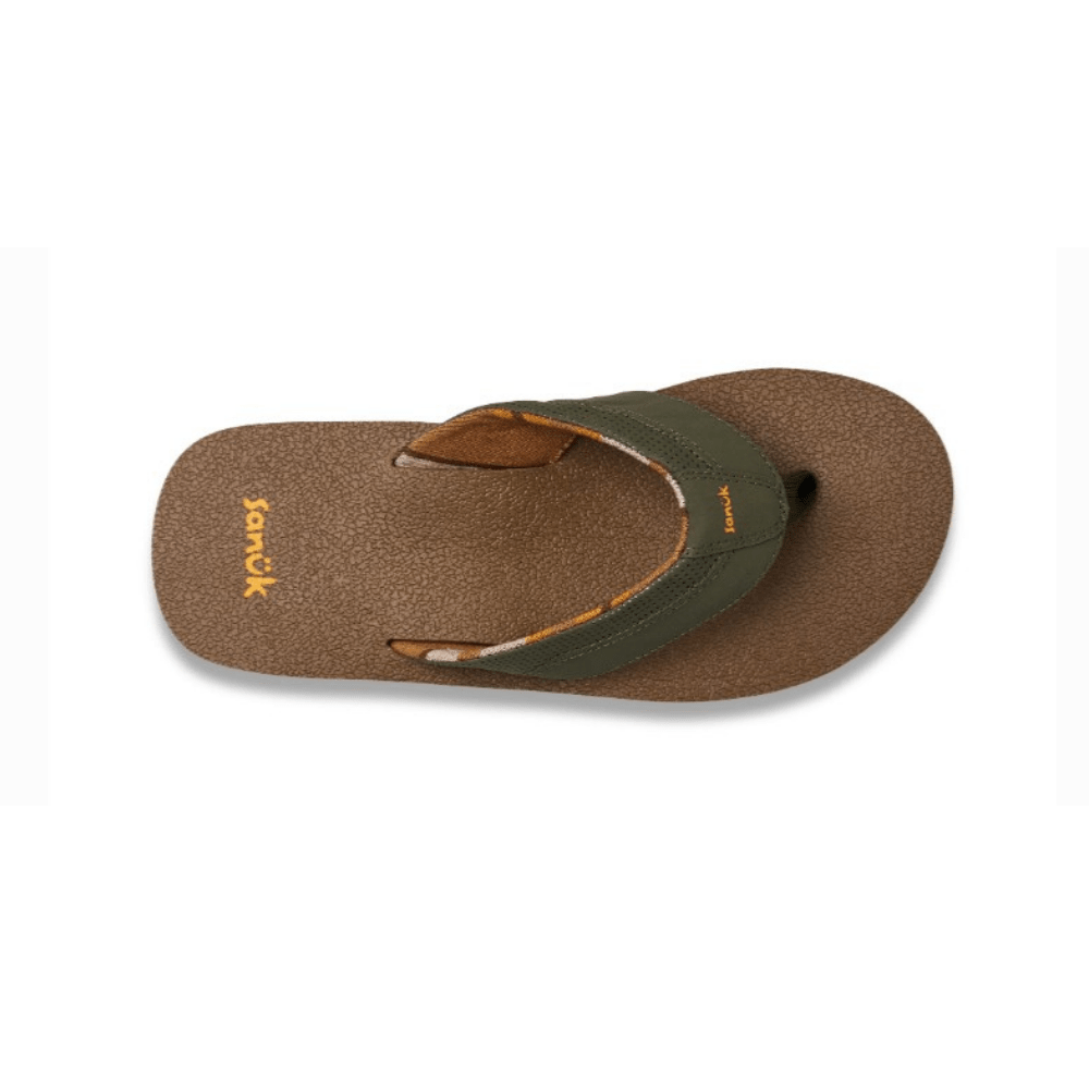 Sanuk Men's Beer Cozy IV Flip Flop - Dark Olive 4