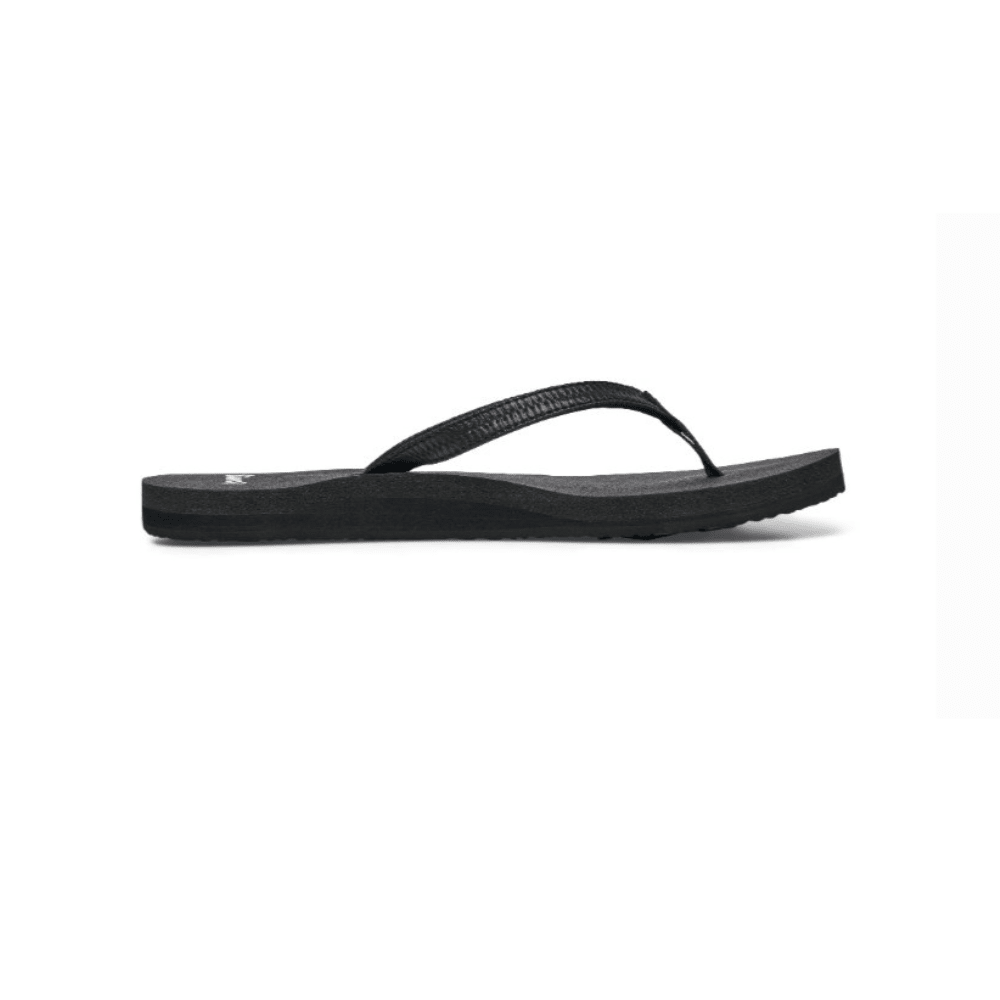 Sanuk Women's Yoga Joy II Flip Flop - Black Woven 1