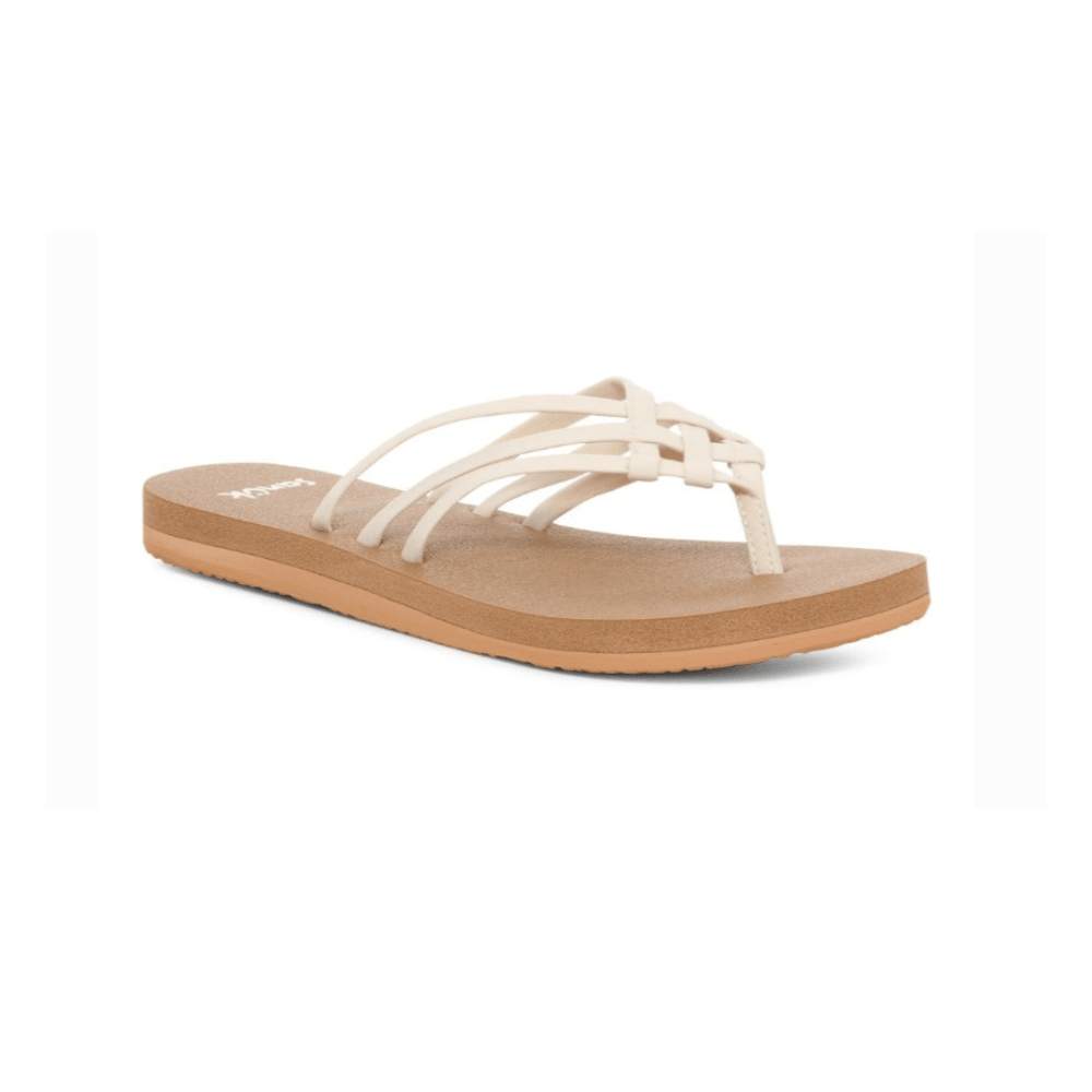 Sanuk Women's Yoga Sandy II Flip Flop - Tan / White 2