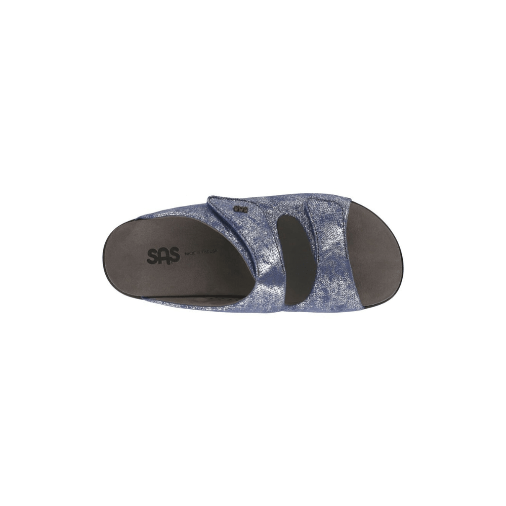 SAS Women's Cozy - Comfort Adjustable Sandal - Silver Blue 2