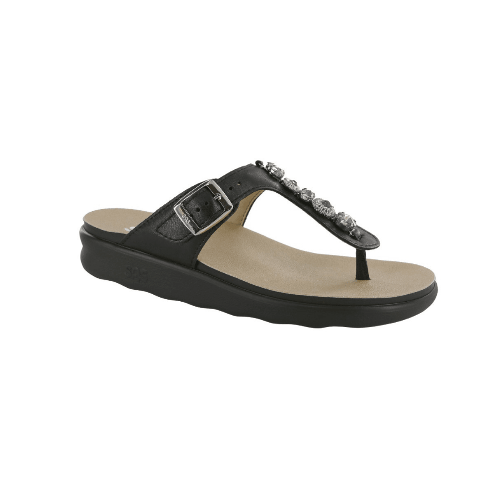 SAS Women's Dazzle Sandal - Black Silver 1