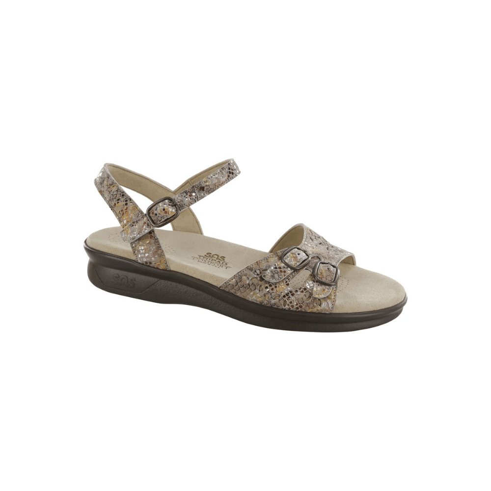 SAS Women's Duo - Quarter Strap Comfort Sandal - Multisnake Taupe 1