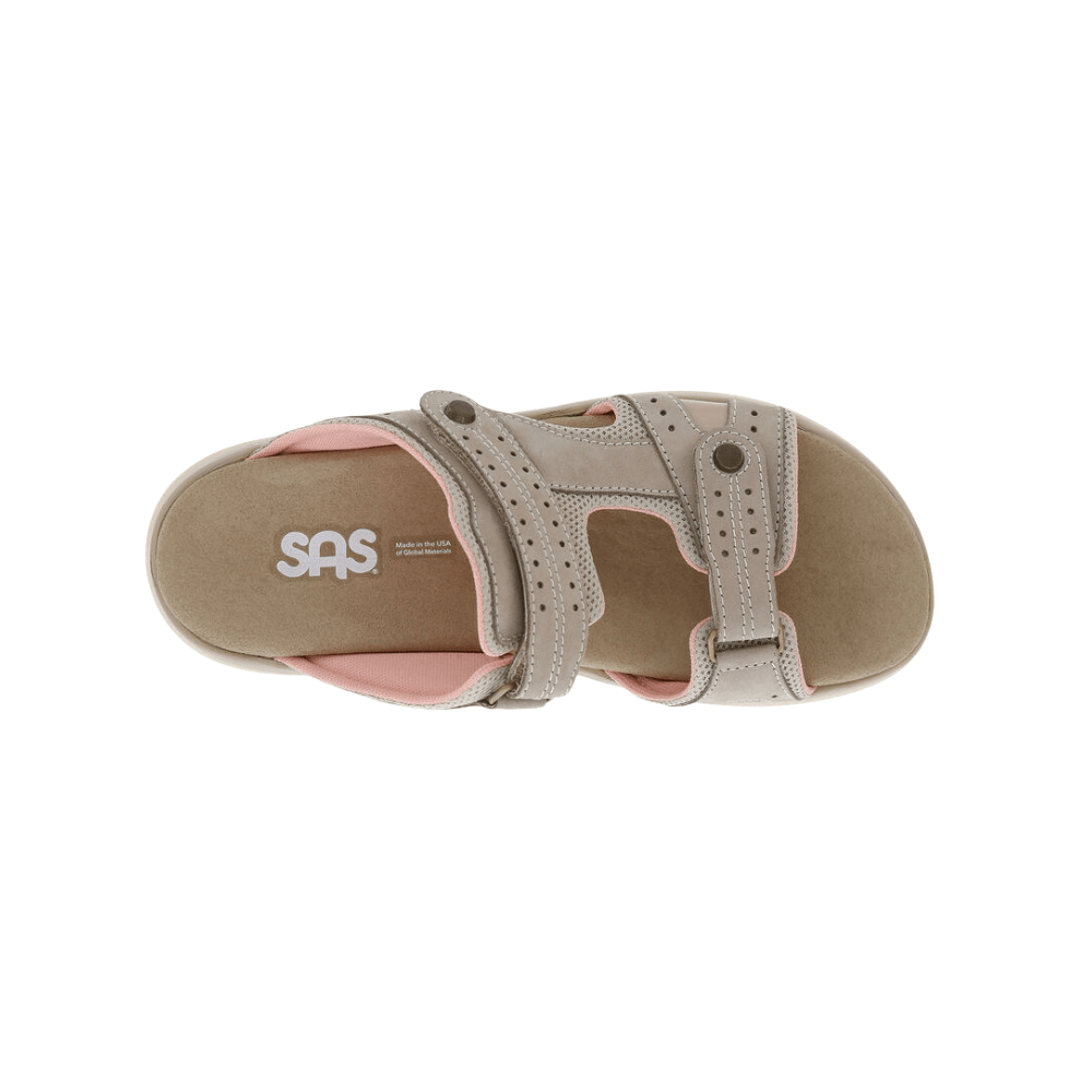 SAS Women's Embark Premium Comfort Slide Sandal - Taupe/Pink 2