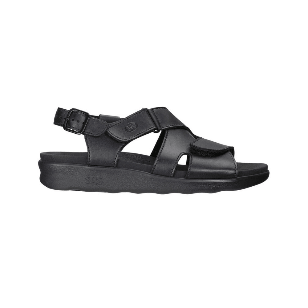 SAS Women's Huggy Cross Strap Adjustable Sandal - Black 5