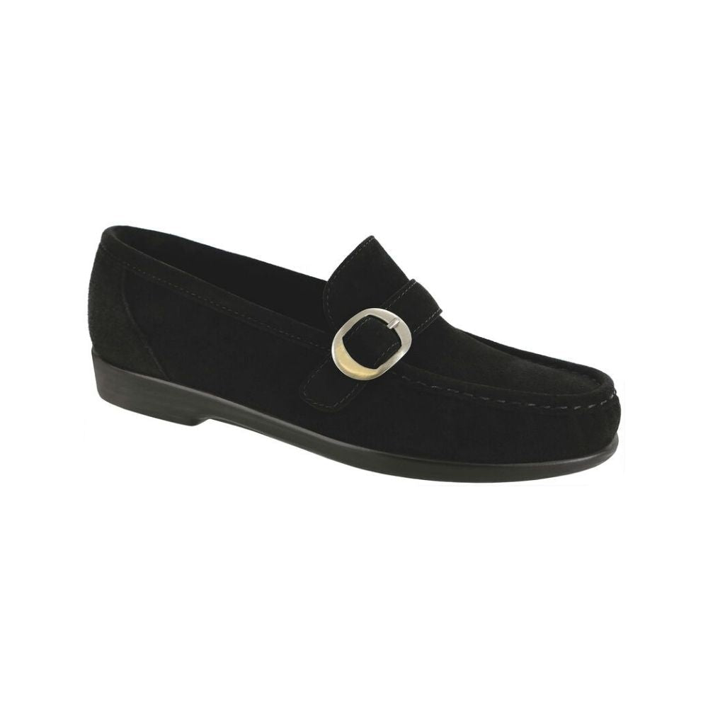 SAS Women’s Lara Moccasin Loafer Lightweight Comfort Slip-On - Black Suede 1