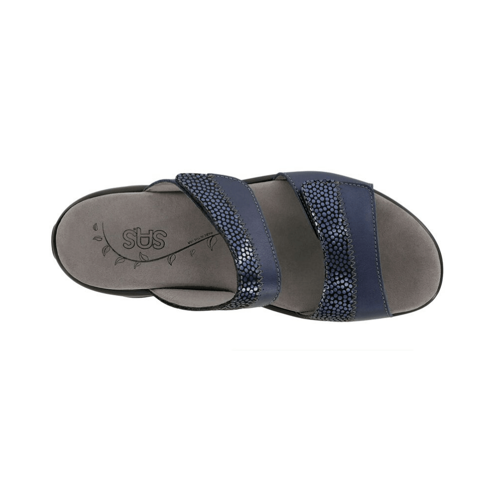 SAS Women's Nudu Slide Comfort Leather Sandal - Navy 2