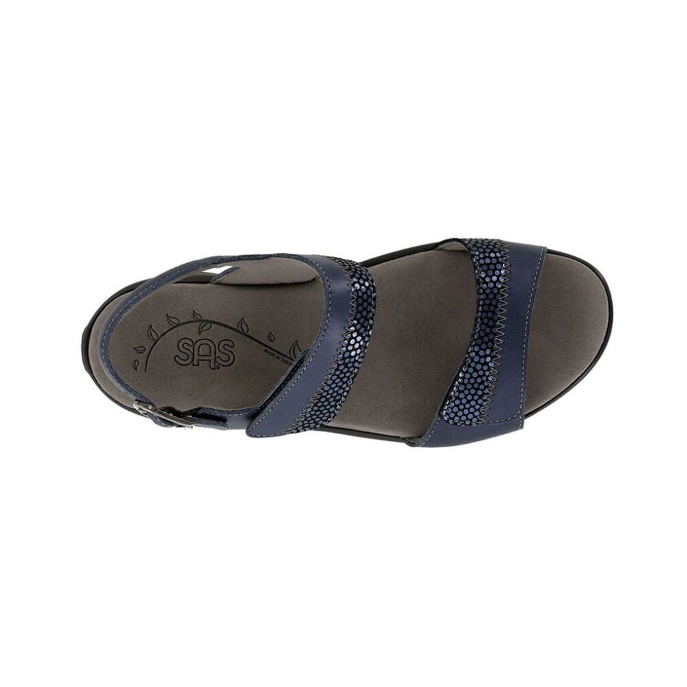 SAS Women's Nudu Slide Handcrafted Comfort Leather Sandal - Navy 2