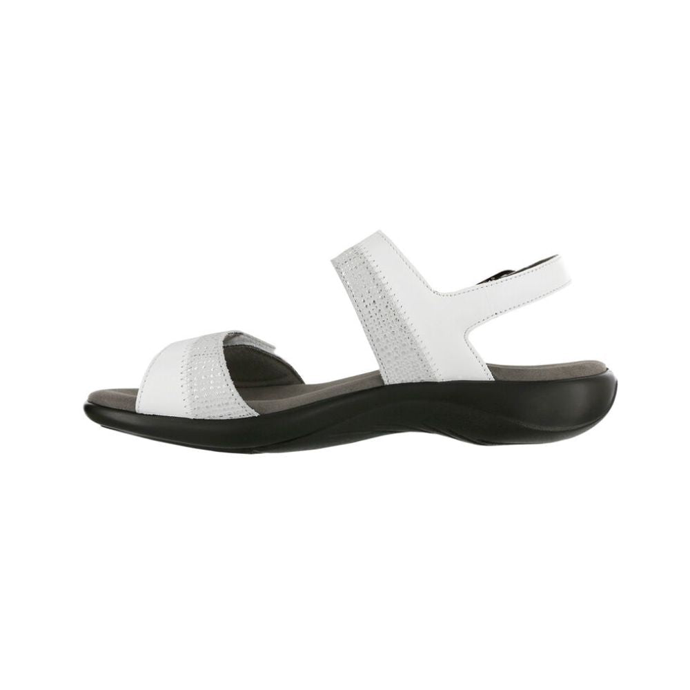 SAS Women's Nudu Slide Handcrafted Comfort Leather Sandal - White 5
