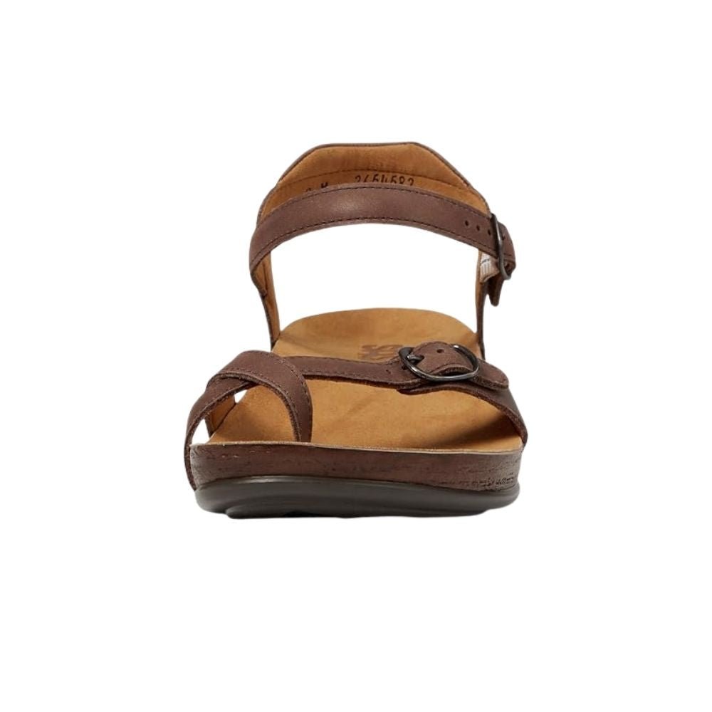 SAS Women's Pampa Leather Comfort Ankle-Strap Sandal - Chocolate 7