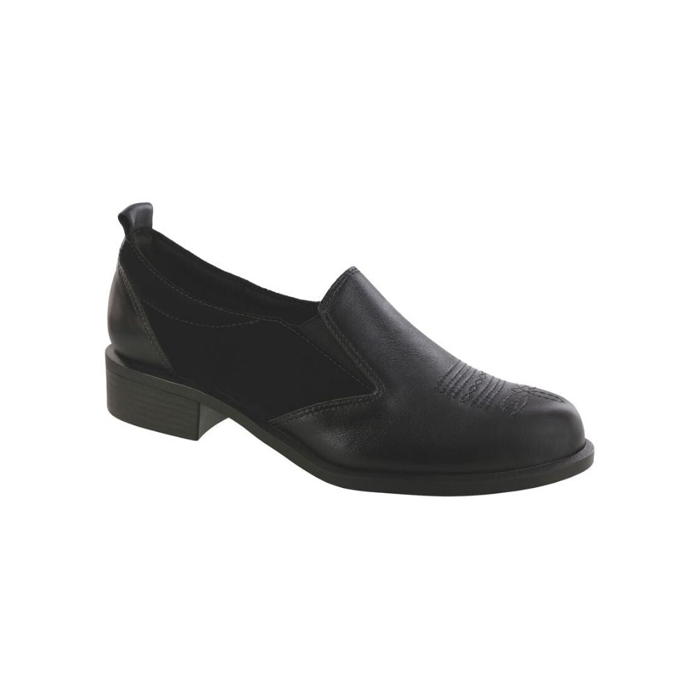 SAS Women’s Saddle Slip-On Comfort Loafer Leather Shoe – Black 1