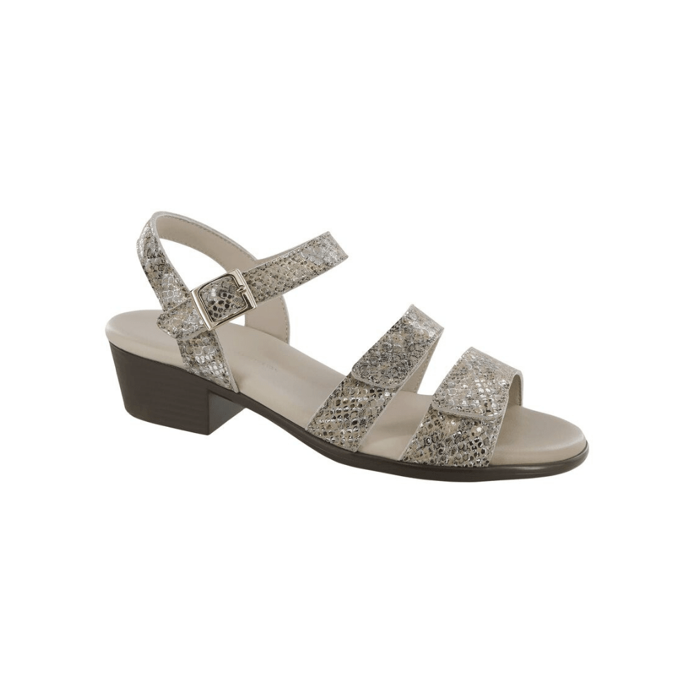 SAS Women's Savanna Adjustable Strap Leather Sandal - Multisnake Gold 1