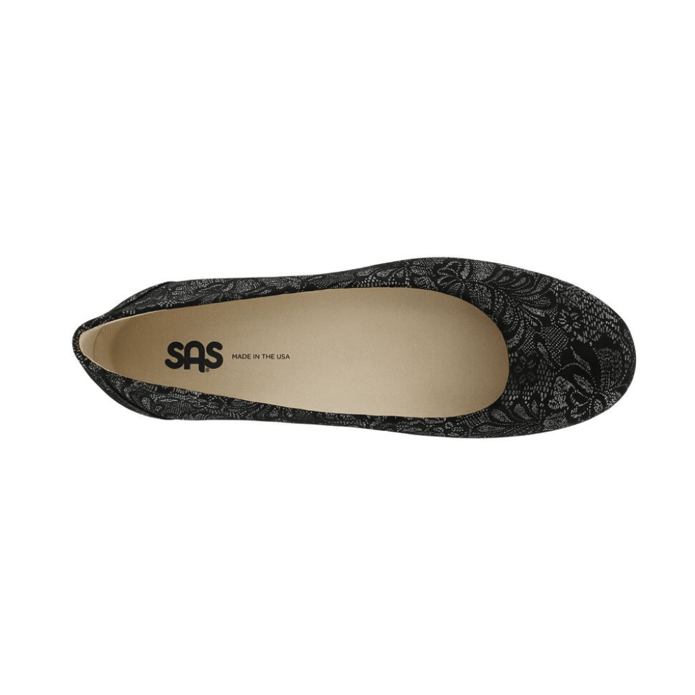 SAS Women’s Scenic Ballet Flat – Black Lace 2