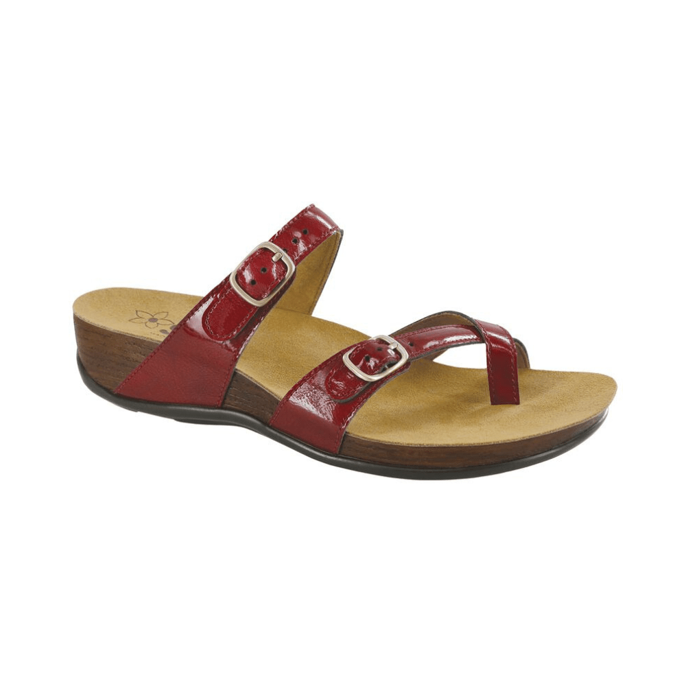 SAS Women’s Shelly Leather Adjustable Slide Sandal – Lipstick 1