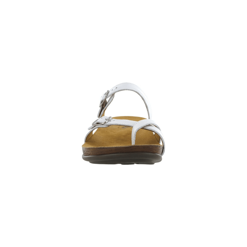 SAS Women’s Shelly Leather Adjustable Slide Sandal – Pearl White 3