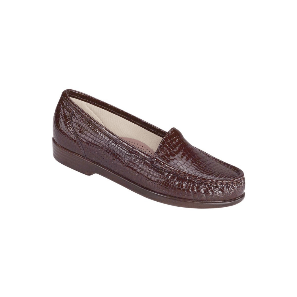 SAS Women's Simplify Leather Slip-On Loafer – Brown Croc 1