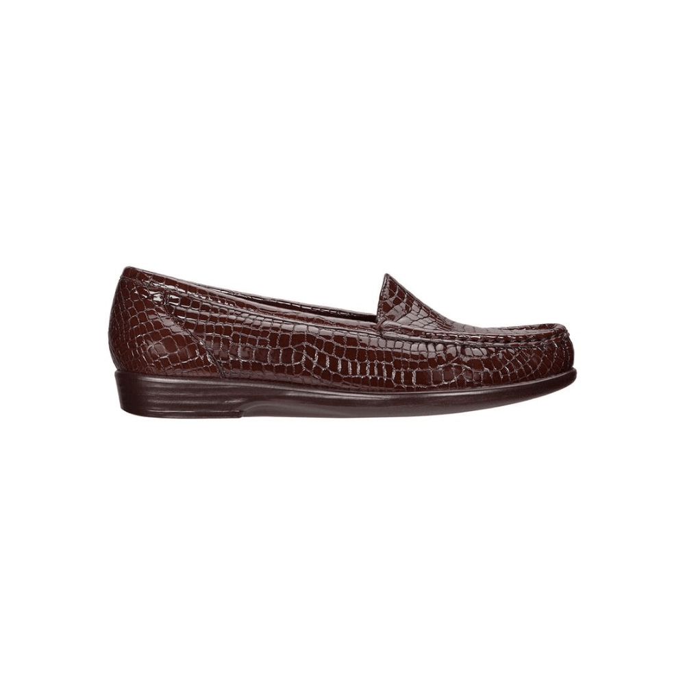 SAS Women's Simplify Leather Slip-On Loafer – Brown Croc 5
