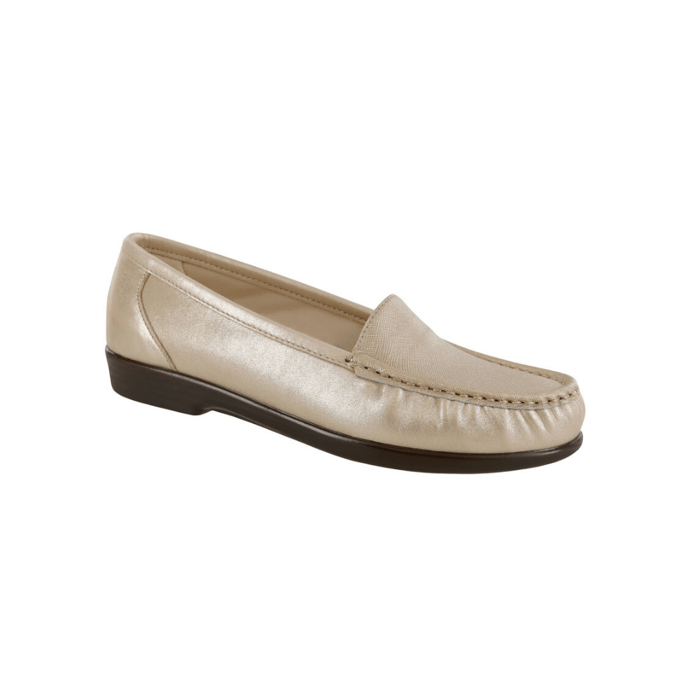 SAS Women's Simplify Leather Slip-On Loafer – Lusso / Metallic Gold 1