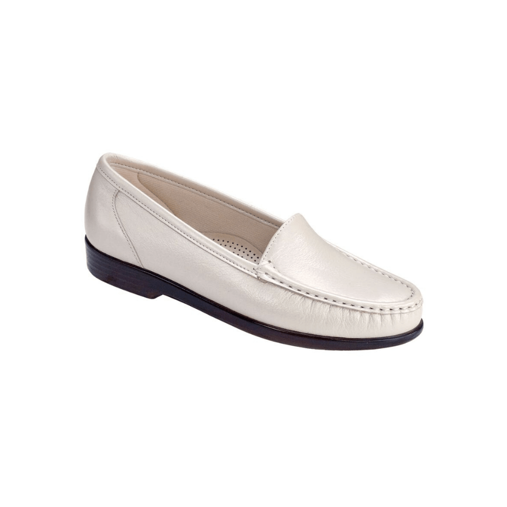 SAS Women's Simplify Leather Slip-On Loafer – Pearl Bone 1
