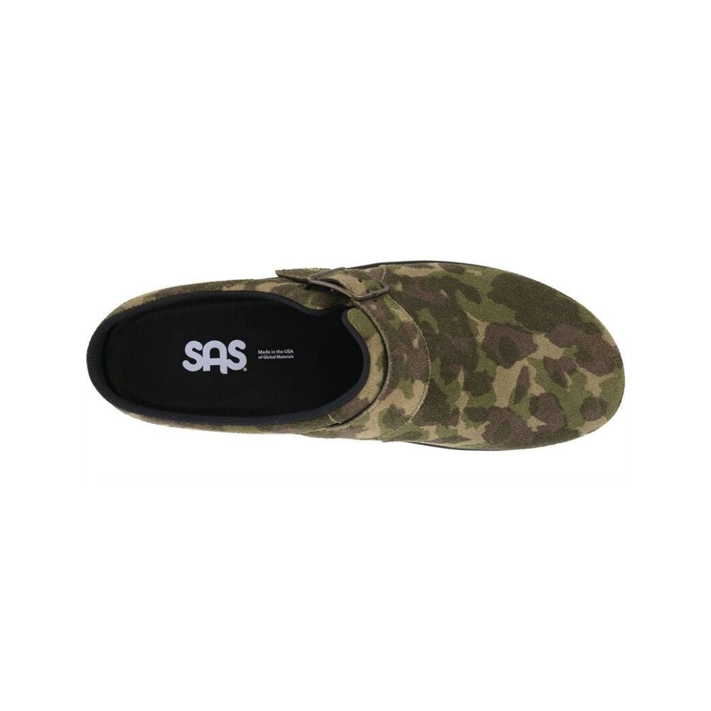 SAS Women’s Slip-On Leather Orthotic Comfort Clog – Camo 2