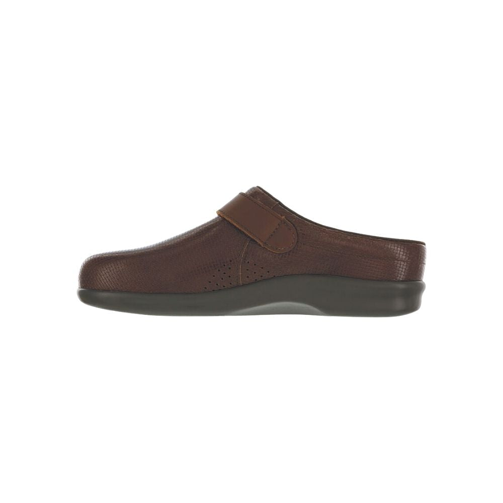 SAS Women’s Slip-On Leather Orthotic Comfort Clog – Woven Brown 5