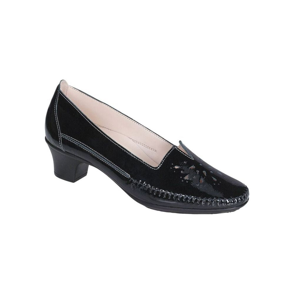 SAS Women’s Sonyo Slip-On Pump Leather Comfort Heel – Black 1