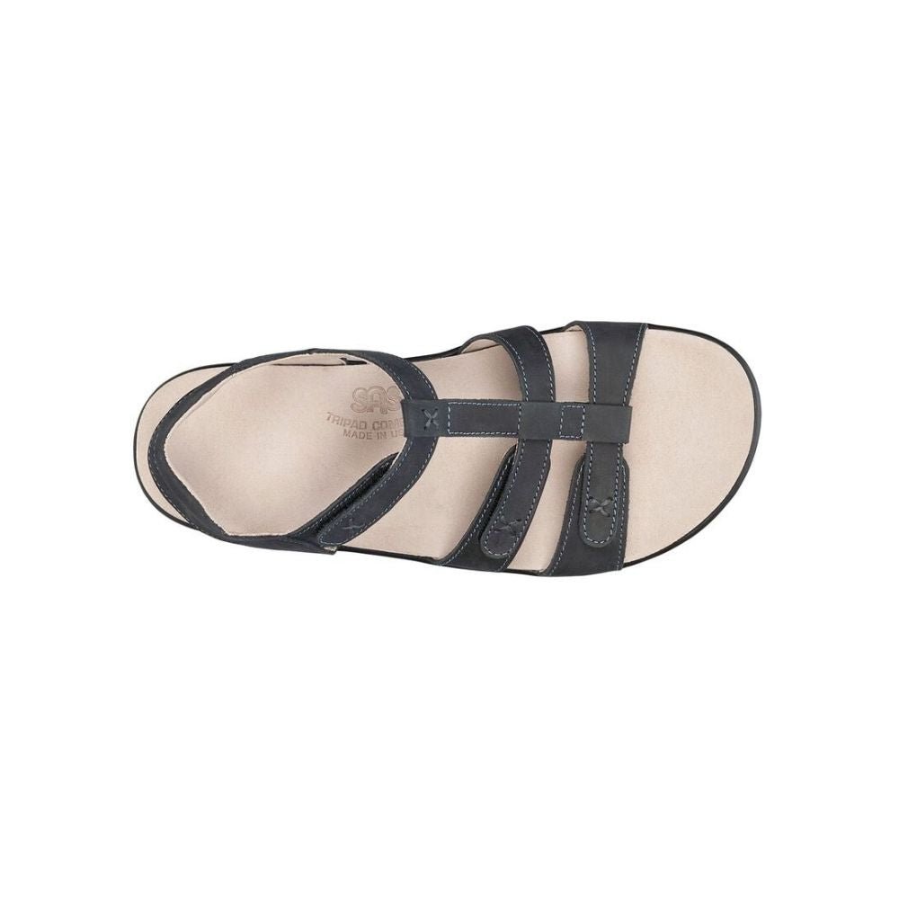 SAS Women’s Sorrento Leather Comfort T-Strap Sandal - Nero 3