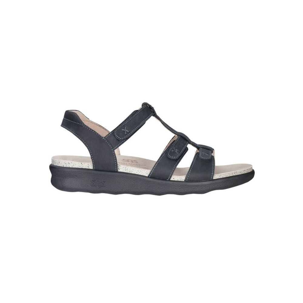 SAS Women’s Sorrento Leather Comfort T-Strap Sandal - Nero 4