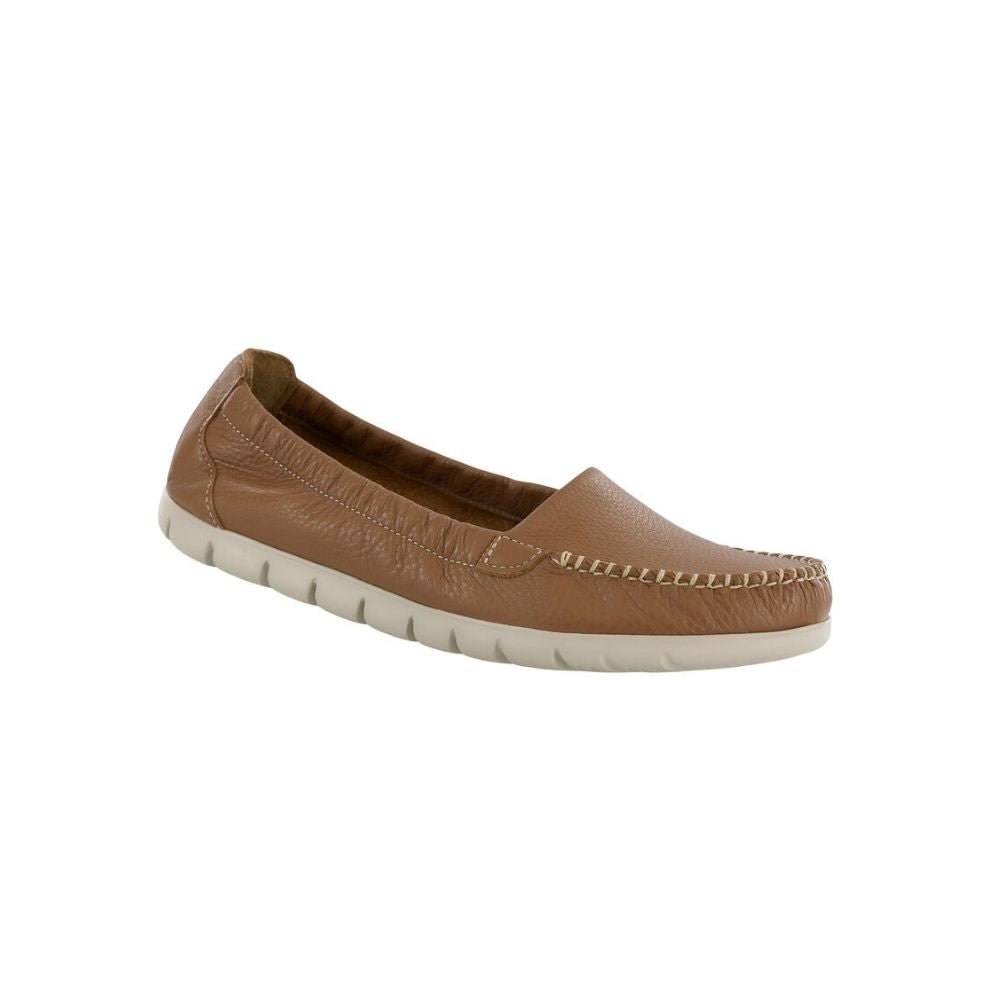 SAS Women’s Sunny Ultra-Flexible Folding Leather Flat Shoe – Pecan Brown 1