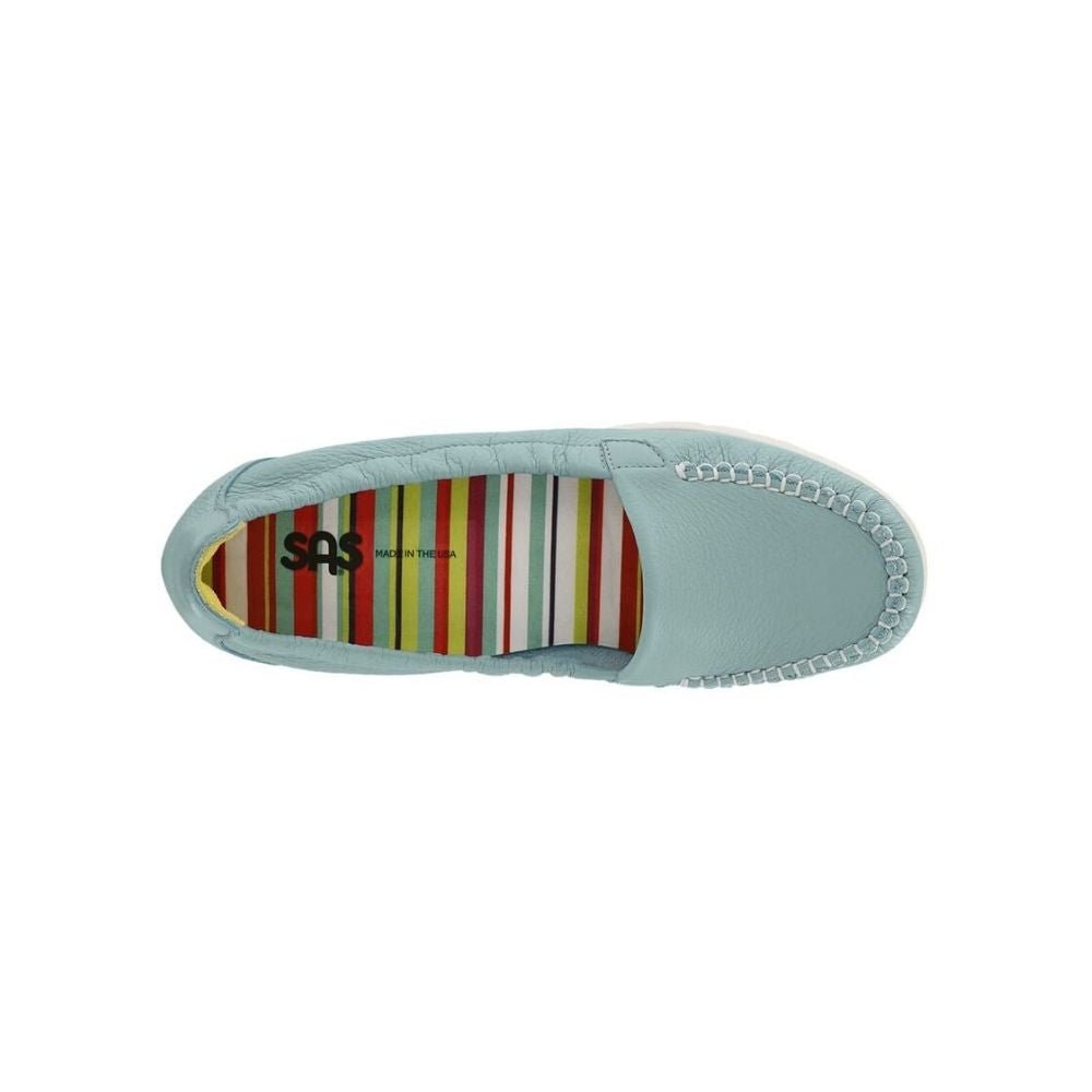 SAS Women’s Sunny Ultra-Flexible Folding Leather Flat Shoe – Teal 5