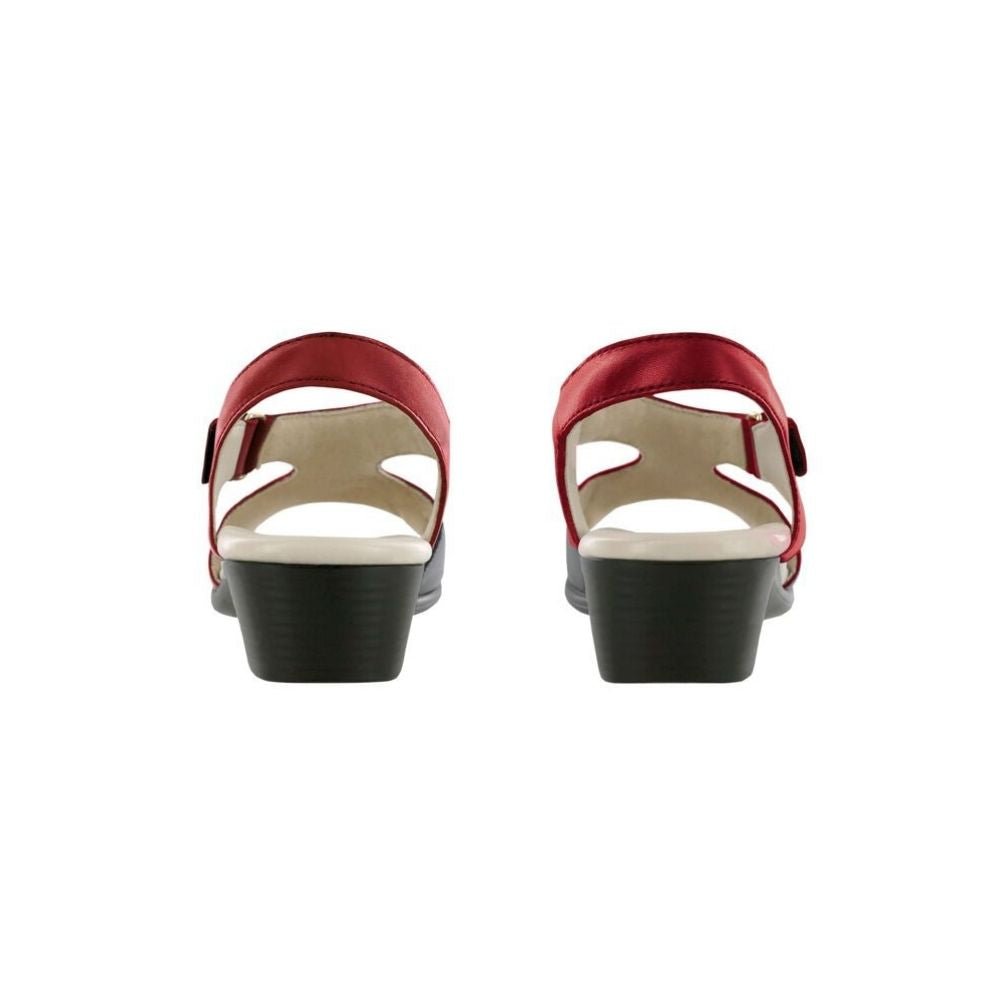SAS Women's Suntimer Adjustable Leather Sandal - Red 3
