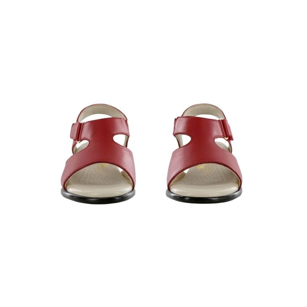 SAS Women's Suntimer Adjustable Leather Sandal - Red 4
