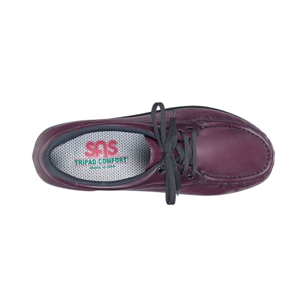 SAS Women’s Take Time Comfort Lace Up Loafer– Antique Wine 3