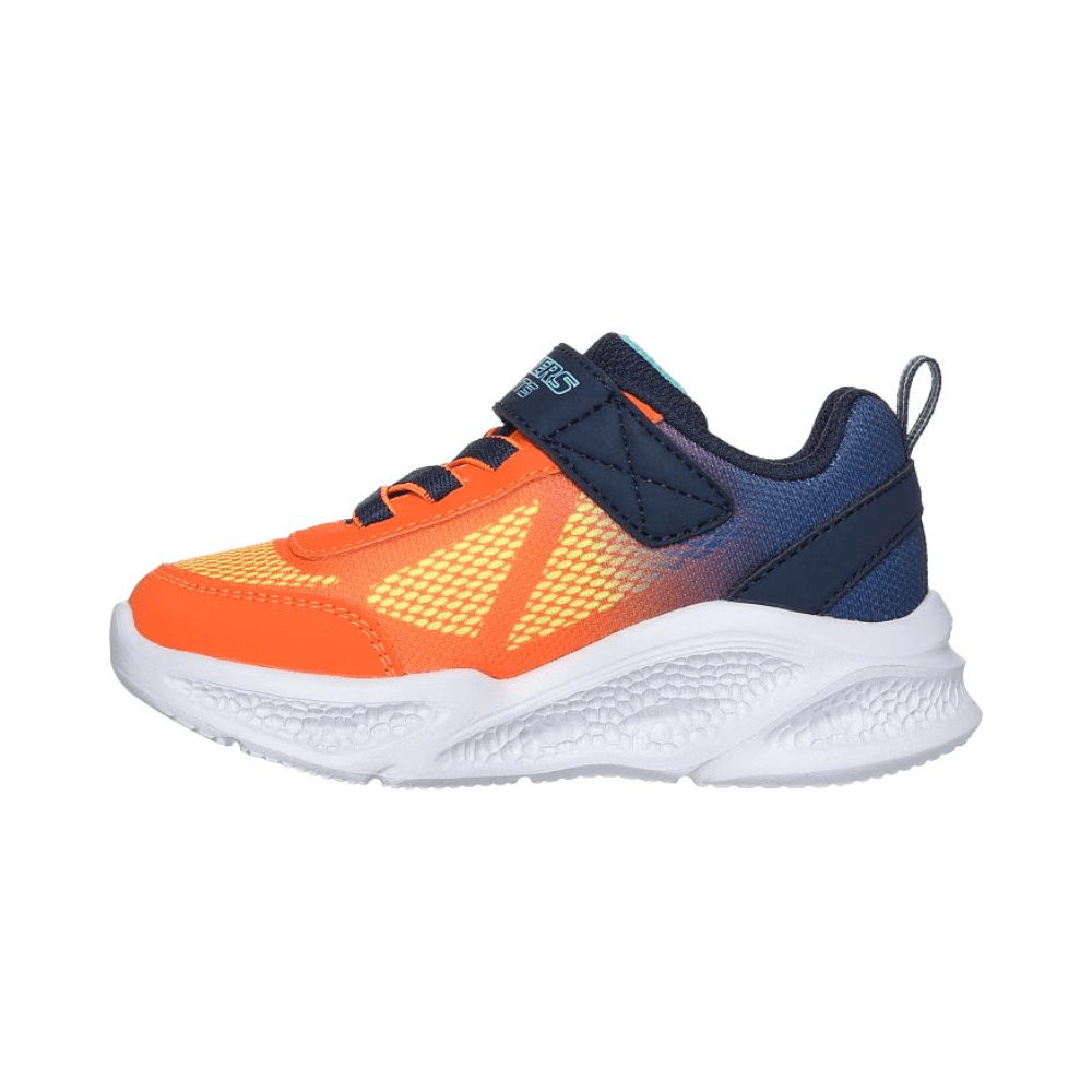 Skechers Meteor Lights Big Kids Navy Orange Running Sneakers 3