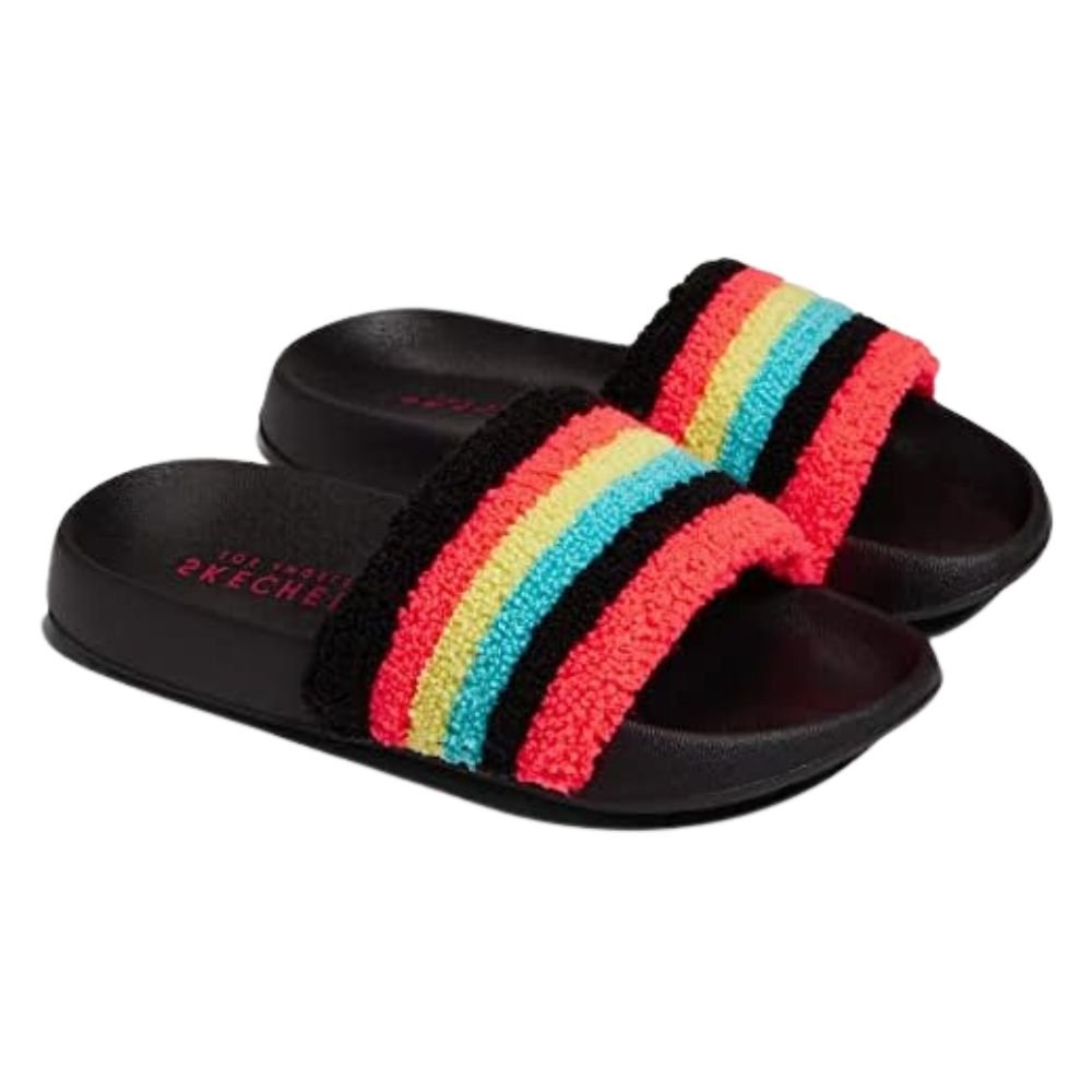 Skechers Girls Kids Street Sunny Slides Lightweight Cushioned Colorful 1