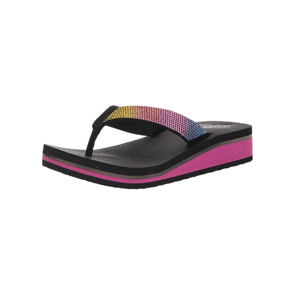 Skechers Kids Girls Vinyasa Sparks Sandals, Black/Multi 3