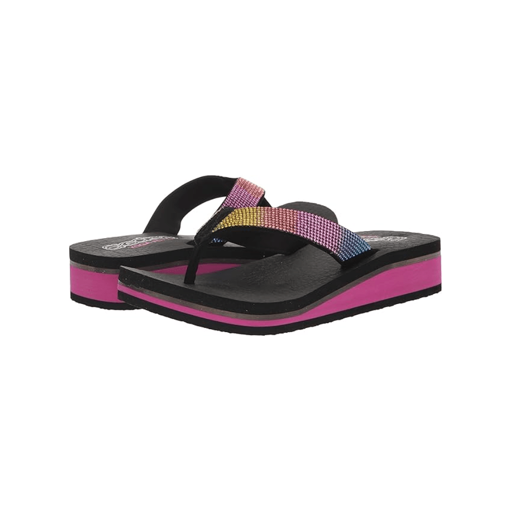 Skechers Kids Girls Vinyasa Sparks Sandals, Black/Multi 2