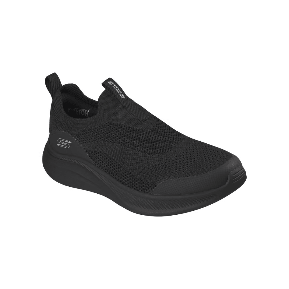 Skechers Men's BOBS Moda Flex - Broad Acre Laceless Sneaker, Black 3