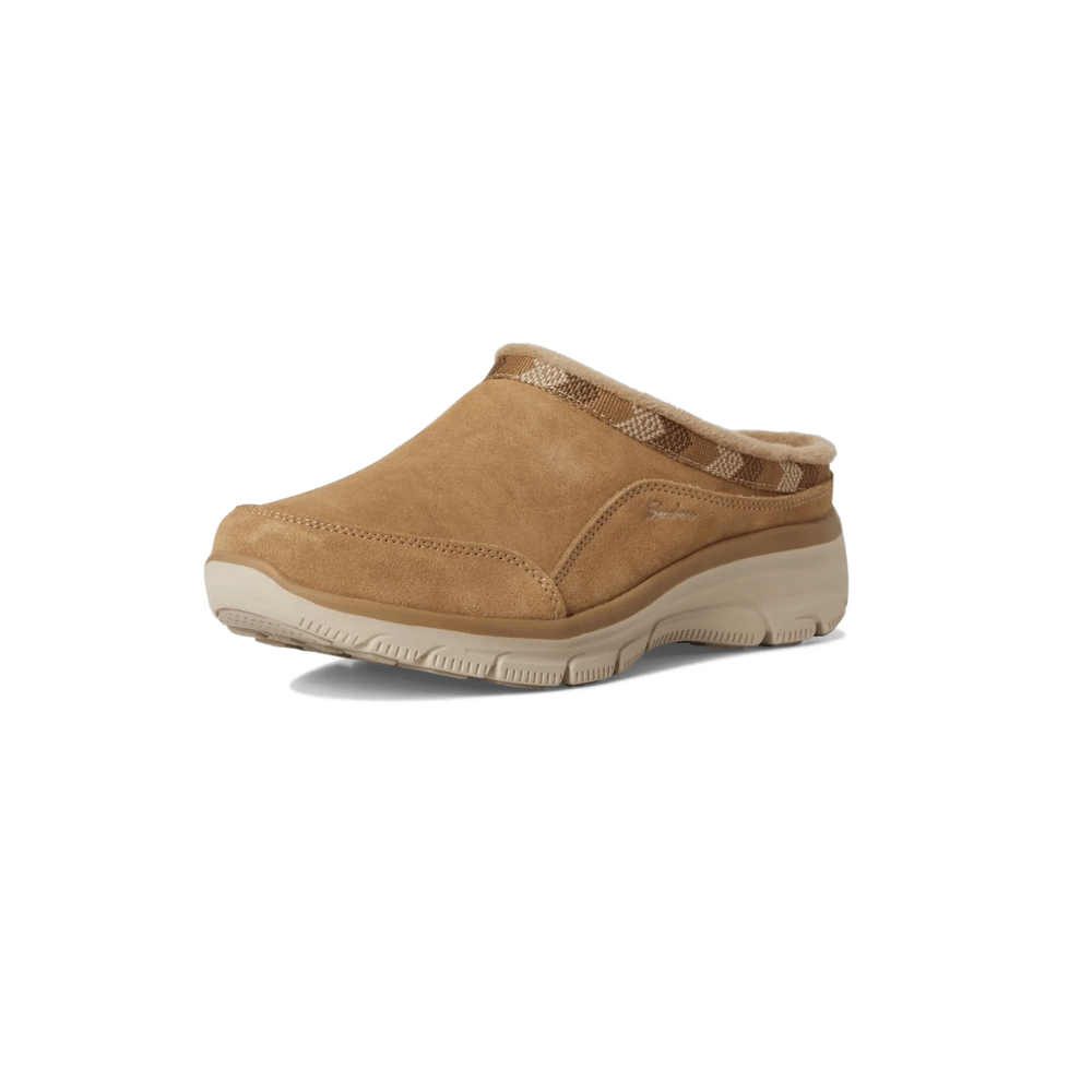 Skechers Women’s Easy Going – Seasonal Grace Suede Clog Shoes – Tan 5
