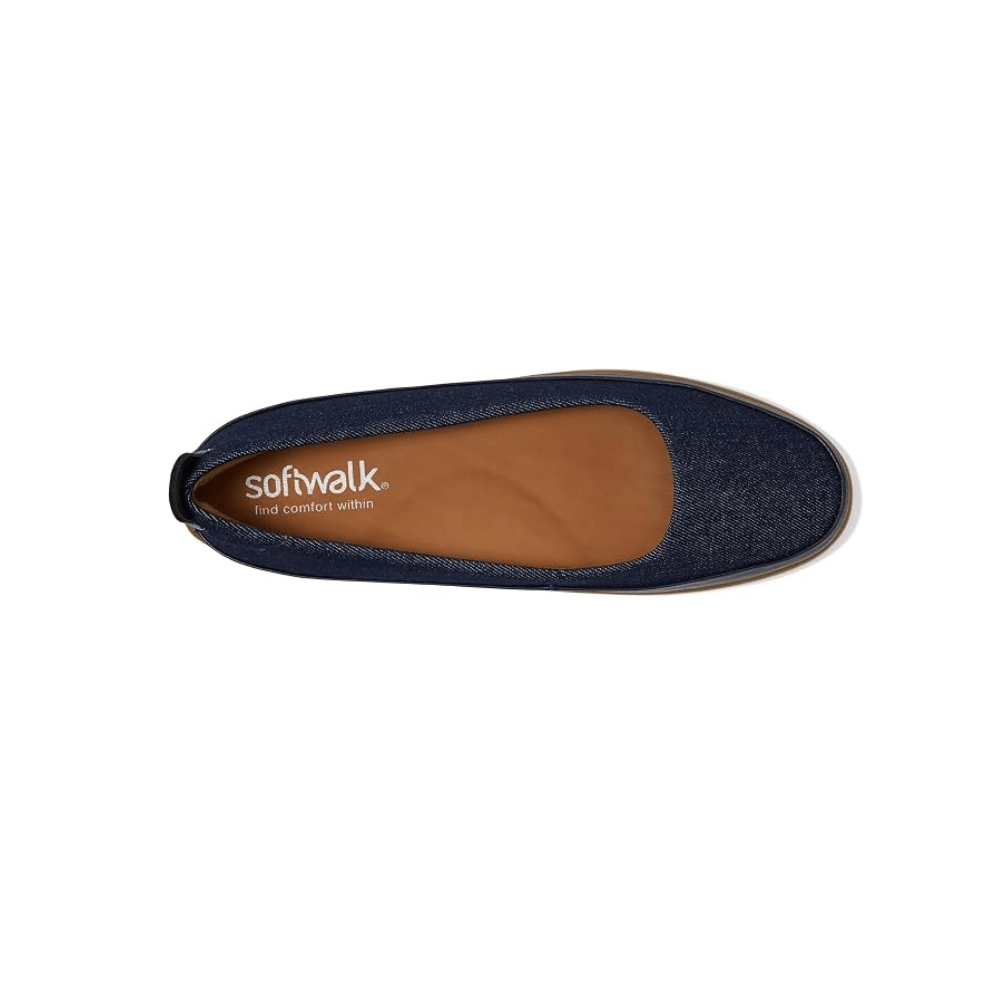 SoftWalk Disa Women's Asymmetric Leather Slip-On Flat - Denim Blue 2