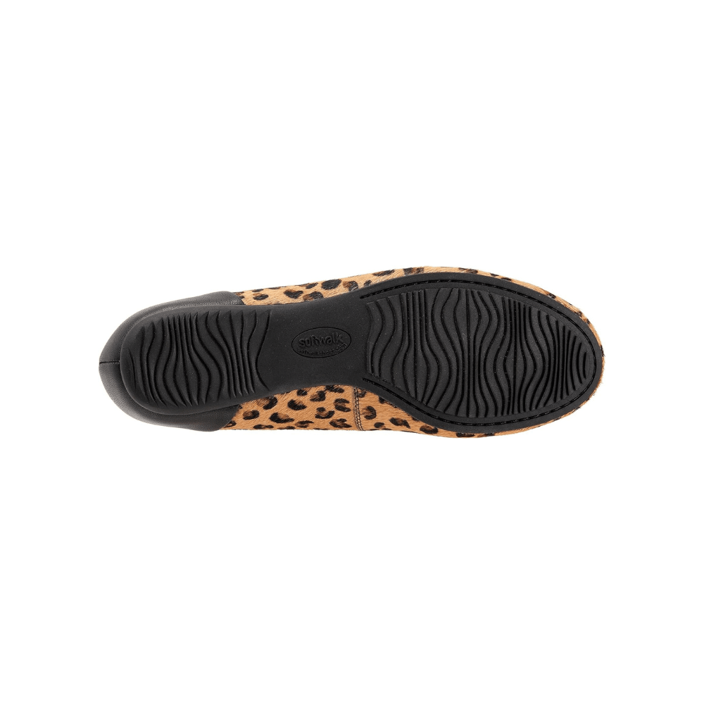 SoftWalk Sonoma Women's Animal Print Leather Ballet Flat - Tan Cheetah 6