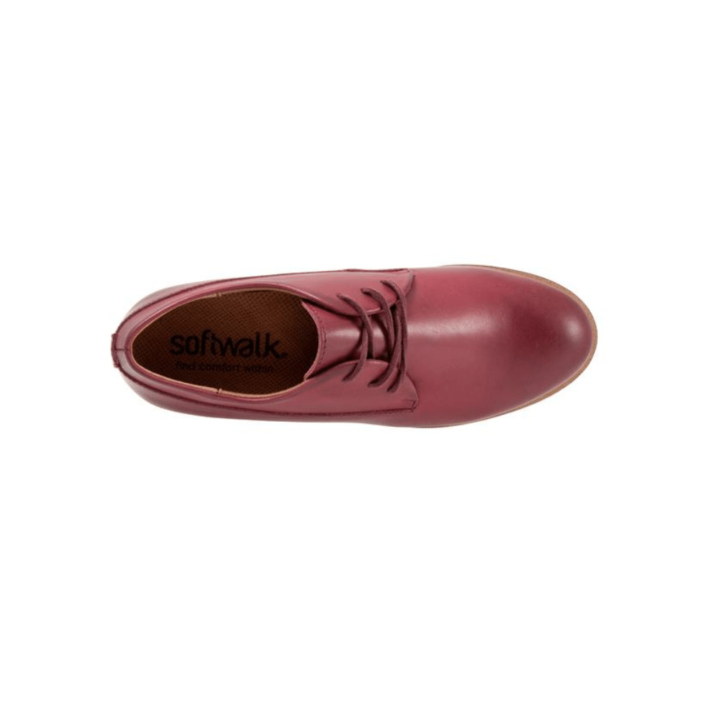 SoftWalk Whitby Women's Leather Derby Oxford - Dark Red 2
