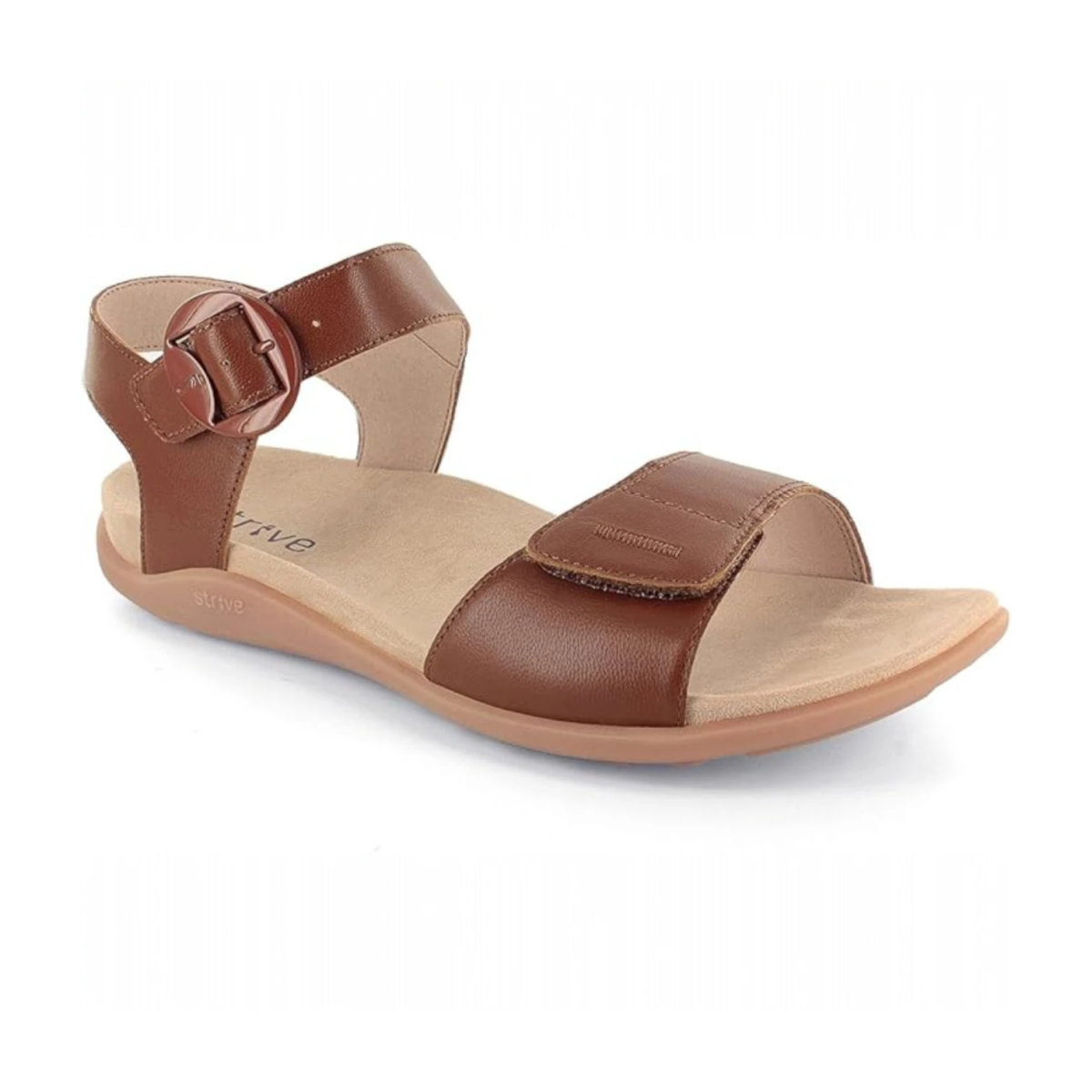 Strive Bay Women's Supportive Comfort Tan Sandal 1