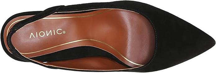 Vionic Women's Adalena Slingback Heeled Dress Shoe Black Suede 4