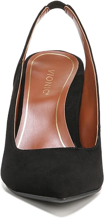 Vionic Women's Adalena Slingback Heeled Dress Shoe Black Suede 5